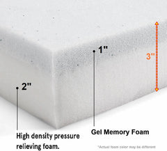 3 Inch. Memory Foam Platform Replacement  Pad Cushion - 6 sizes