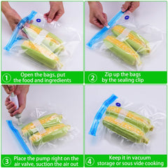 20 Packs Vacuum Sealer Food Storage Bags with Hand Pump
