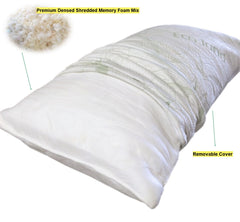 STANDARD QUEEN Dual Zone Micro Gel Memory Foam Bed Pillow Bamboo Cover