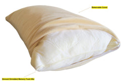 Luxurious Queen Plush Velour Memory Foam Firm Pillow - w/ Dual Zone Case Peach