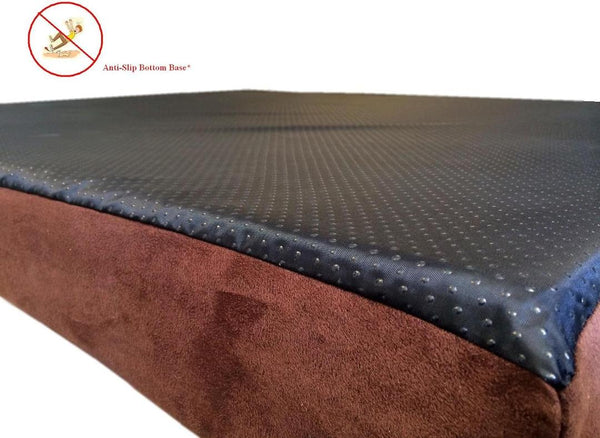 Durable Comfort Micro-Cushion Memory Foam Pet Dog Pillow Bed with Waterproof Liner + External Cover for S,M,L Dogs- Complete Set (2 Sizes, 12 Colors)