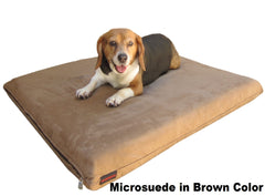 Dogbed4less 3" Memory Foam Pet Bed in Microsuede Brown Color