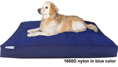 Dogbed4less Shredded Memory Mix Foam Dog Pillow in 1680 Nylon blue cover
