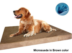 Dogbed4less Premium Orthopedic Cooling Memory Foam Pad Bed in Microsuede Brown Cover