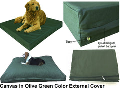 Dogbed4less External Canvas Cover in Olive Green Color
