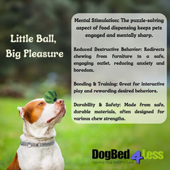 Dog Toy Ball – 3 Pack for Medium to Large Dogs – Vibrant Teeth Cleaning Treat Dispensing Fetch Balls Red, Blue, and Green 2.75” Diameter