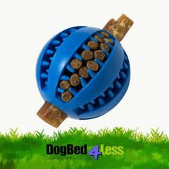 Dog Toy Ball – 3 Pack for Medium to Large Dogs – Vibrant Teeth Cleaning Treat Dispensing Fetch Balls Red, Blue, and Green 2.75” Diameter