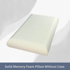 QQbed Essentials Memory Foam Bed Pillow for Pressure Relief, Adaptive Memory Foam Pillow with Washable Knit Cover, Standard, 24 x 16 in x 5.5 in, White / Blue