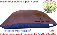 Orthopedic Shredded Latex Foam Dog Bed Pillow for Small to Extra Large Pet - 7 Sizes in 10 Colors