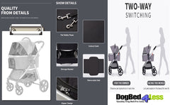 3 in 1 Pet Stroller for Small to Medium Dog and Cat