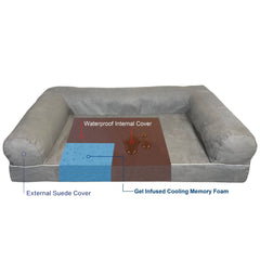 Premium Orthopedic Gel Memory Foam Pet Sofa Bed  - 2 Sizes in 3 Colors