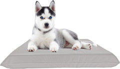 Durable Comfort Micro-Cushion Memory Foam Pet Dog Pillow Bed with Waterproof Liner + External Cover for S,M,L Dogs- Complete Set (2 Sizes, 14 Colors)