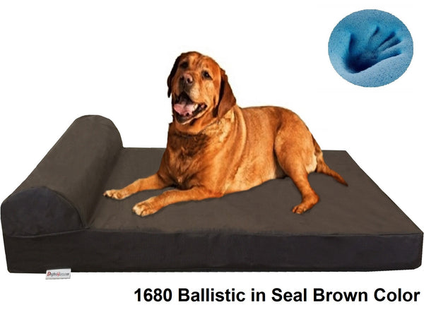 Head Rest Memory Foam Dog Bed - 3 Sizes in 9 Colors