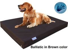 Dogbed4less Premium Orthopedic Cooling Memory Foam Pad Bed in 1680 Nylon Brown Cover