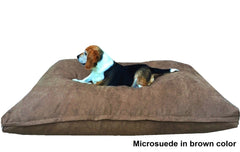 Dogbed4less Shredded Memory Mix Foam Dog Pillow in Microsuede brown cover