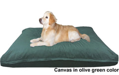Dogbed4less Shredded Memory Mix Foam Dog Pillow in Canvas olive green cover