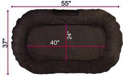 Durable Bolster Pet Bed with Waterproof Oxford Cover- 2 Sizes in 3 Colors