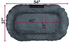 Durable Bolster Pet Bed with Waterproof Oxford Cover- 2 Sizes in 3 Colors