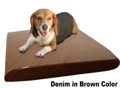 Dogbed4less 3" Memory Foam Pet Bed in Denim Brown Color