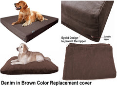 Dogbed4less External Denim Cover in brown