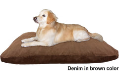 Dogbed4less Shredded Memory Mix Foam Dog Pillow in Denim brown cover