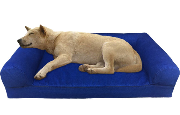 Dogbed4less Extra Large Orthopedic Waterproof Memory Foam Dog Bed with  Durable Denim Cover for Large Dogs and Extra Pet Bed Cover, 47X29X4 Fits  48X30