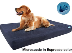 Dogbed4less Premium Orthopedic Cooling Memory Foam Pad Bed in Microsuede Espresso Cover