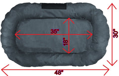 Durable Bolster Pet Bed with Waterproof Oxford Cover- 2 Sizes in 3 Colors