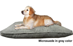 Dogbed4less Shredded Memory Mix Foam Dog Pillow in Microsuede gray cover