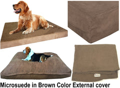 Dogbed4less External Microsuede Cover in brown color