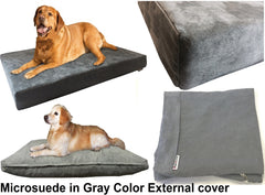 Dogbed4less External Microsuede Cover in gray color